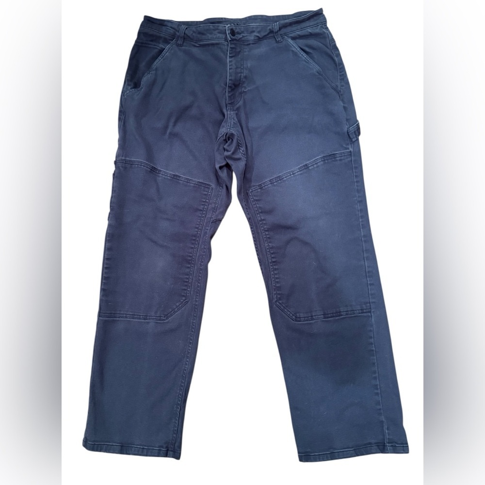 CAT Caterpillar Work Utility Pants Blue Heavy Duty Carpenter Workwear Mens Sz 36